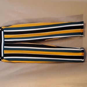 Wearever multi color, striped, ankle length cuffed slacks. Size S